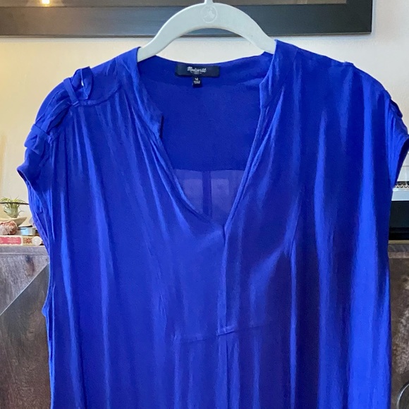 Madewell Cobalt Blue Du Jour Sleeveless Tunic Dress - Size M - Picture 4 of 5